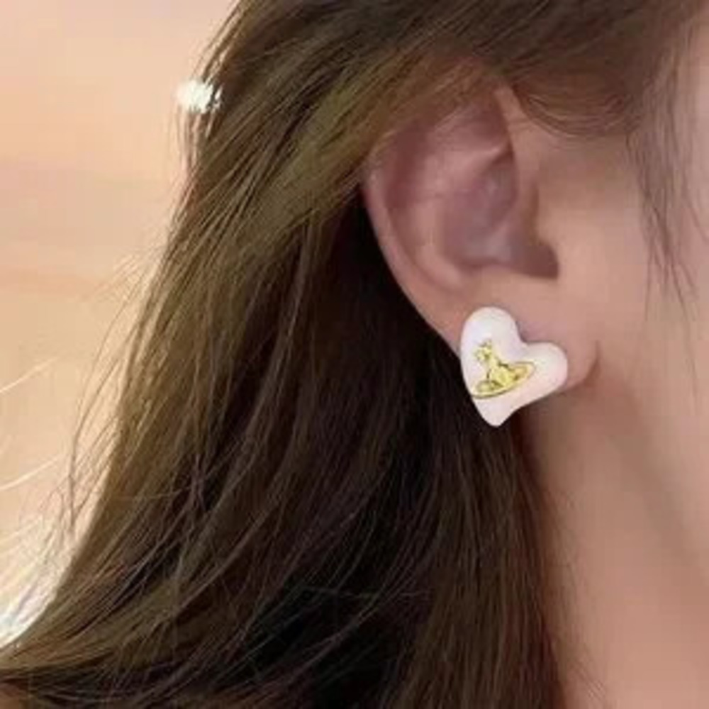 Vivienne Westwood Mother of Pearl Heart Earrings